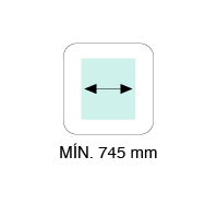 MÍN. WIDTH 745mm